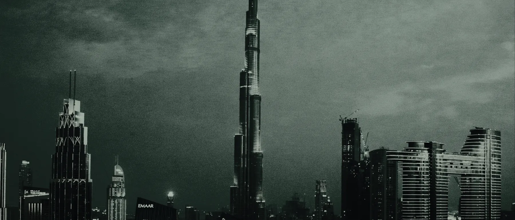 Dubai skyline in morning haze